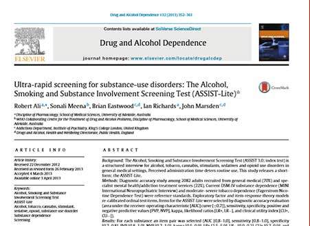 The ASSIST screening test version 3.0 by Ho2 Who Assist Fact Sheet